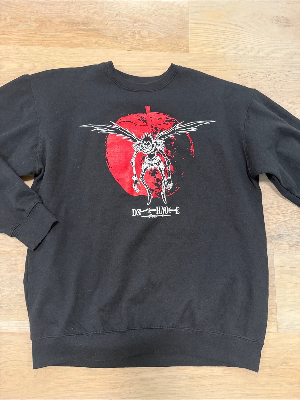 Death Note Ryuk Apple Anime Sweatshirt Black XL VIZ Media Graphic Crewneck - Picture 1 of 7